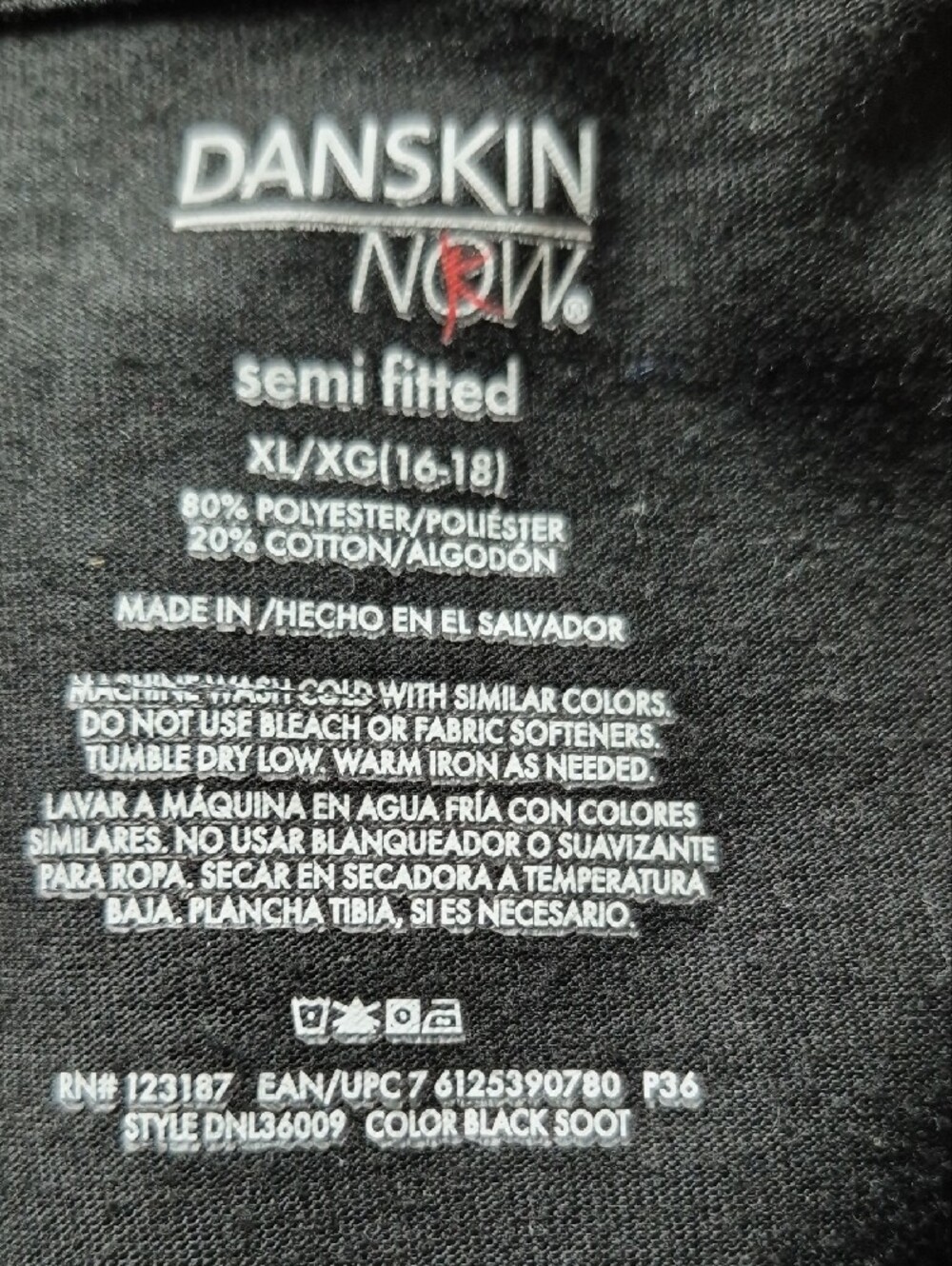 Danskin Now Women's Long Sleeve Tee in Black - Picture 2 of 4